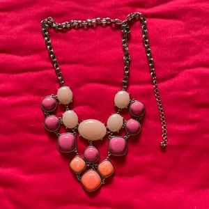 Gold multicolored statement necklace